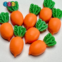 Mini Easter Carrots Charm Flat Back Cabochons Decoden 10 Pcs