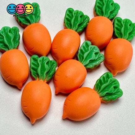 Mini Easter Carrots Charm Flat Back Cabochons Decoden 10 Pcs