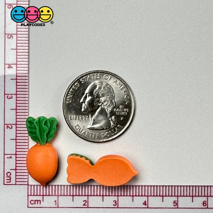 Mini Easter Carrots Charm Flat Back Cabochons Decoden 10 Pcs