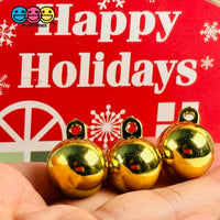 Mini Gold Christmas Ornaments Holiday Cabochons Decoden Charm 10 Pcs