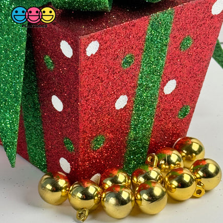 Mini Gold Christmas Ornaments Holiday Cabochons Decoden Charm 10 Pcs