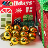 Mini Gold Christmas Ornaments Holiday Cabochons Decoden Charm 10 Pcs