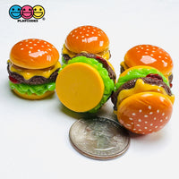 Mini Hamburger Cheeseburger Fake Food Charms Realistic Prop 5pcs - Fake Food
