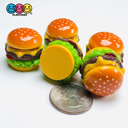 Mini Hamburger Cheeseburger Fake Food Charms Realistic Prop 5pcs - Fake Food