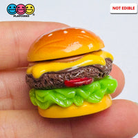 Mini Hamburger Cheeseburger Fake Food Charms Realistic Prop 5pcs - Fake Food
