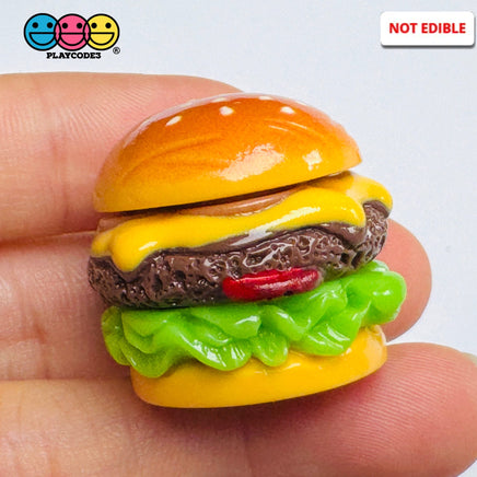 Mini Hamburger Cheeseburger Fake Food Charms Realistic Prop 5pcs - Fake Food