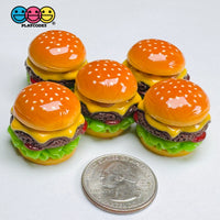 Mini Hamburger Cheeseburger Fake Food Charms Realistic Prop 5pcs - Fake Food