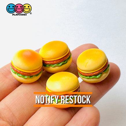 Mini Hamburger French Fries 3D Cabochons Decoden Charm 4 Pcs Playcode3 Llc 4Pcs-Hamburger