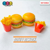 Mini Hamburger French Fries 3D Cabochons Decoden Charm 4 Pcs Playcode3 Llc 4Pcs-Mixes(2Pcs