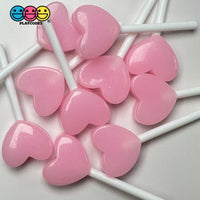 Mini Heart Lollipop Pink Purple Green Blue Peach Valentin’s Day Holiday Fake Candy Flatback