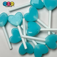 Mini Heart Lollipop Pink Purple Green Blue Peach Valentin’s Day Holiday Fake Candy Flatback