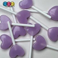 Mini Heart Lollipop Pink Purple Green Blue Peach Valentin’s Day Holiday Fake Candy Flatback