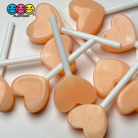 Mini Heart Lollipop Pink Purple Green Blue Peach Valentin’s Day Holiday Fake Candy Flatback