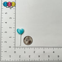 Mini Heart Lollipop Pink Purple Green Blue Peach Valentin’s Day Holiday Fake Candy Flatback
