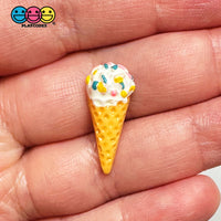 Mini Ice Cream Cone Fake Food Flatback Cabochons Decoden Charm 10 Pcs