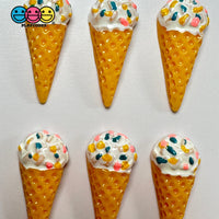 Mini Ice Cream Cone Fake Food Flatback Cabochons Decoden Charm 10 Pcs