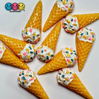 Mini Ice Cream Cone Fake Food Flatback Cabochons Decoden Charm 10 Pcs