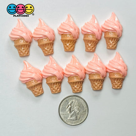Mini Ice Cream Strawberry Chocolate Flatback Cabochons Decoden Charm 10 pcs PLAYCODE3 LLC strawberry Charm