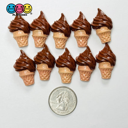 Mini Ice Cream Strawberry Chocolate Flatback Cabochons Decoden Charm 10 pcs PLAYCODE3 LLC chocolate Charm