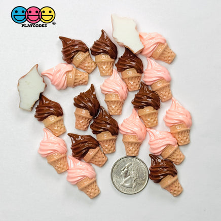 Mini Ice Cream Strawberry Chocolate Flatback Cabochons Decoden Charm 10 pcs PLAYCODE3 LLC Charm