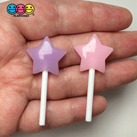 Mini Lollipop Star Multicolor Fake Candy Cabochons Decoden Charm 10 Pcs
