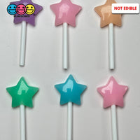 Mini Lollipop Star Multicolor Fake Candy Cabochons Decoden Charm 10 Pcs