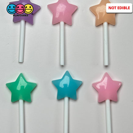 Mini Lollipop Star Multicolor Fake Candy Cabochons Decoden Charm 10 Pcs