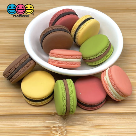 Macaroons Charms Fake Food 5 Colors Cabochon 10Pcs Charm