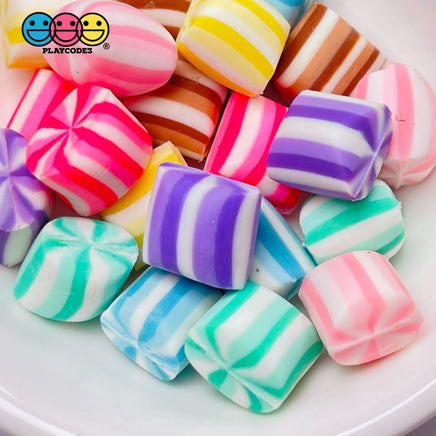Pillow After Dinner Mint Candy Charms Fake Polymer Clay Candies Decoden Mixed Colors 21 Pccs Charm