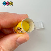 3Pcs Miniature 3D Fake Potato Chip Tube With 3 Tiny Chips - Light Weight Dollhouse Cabochons Decoden