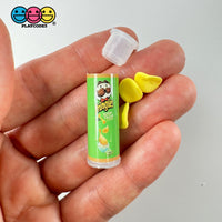 3Pcs Miniature 3D Fake Potato Chip Tube With 3 Tiny Chips - Light Weight Dollhouse Cabochons Decoden