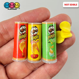 3Pcs Miniature 3D Fake Potato Chip Tube With 3 Tiny Chips - Light Weight Dollhouse Cabochons Decoden