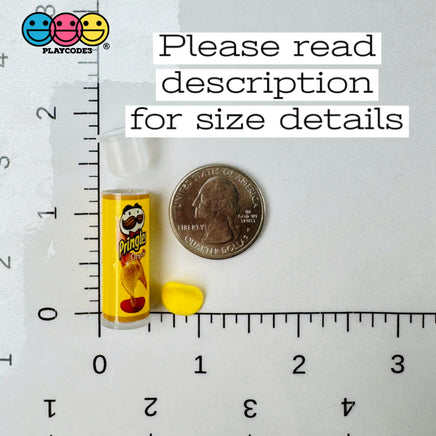 3Pcs Miniature 3D Fake Potato Chip Tube With 3 Tiny Chips - Light Weight Dollhouse Cabochons Decoden