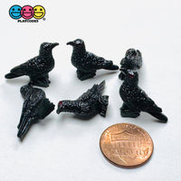 Mini Tiny Raven Crow Bird Human Skeleton Bone Halloween Holiday Cabochons Decoden Charm 6pcs PLAYCODE3 LLC raven 6pcs