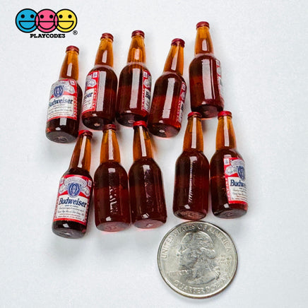Miniature Beer Bottle Fake Food Drink Props Dollhouse Craft Supply 10pcs - Fake Food