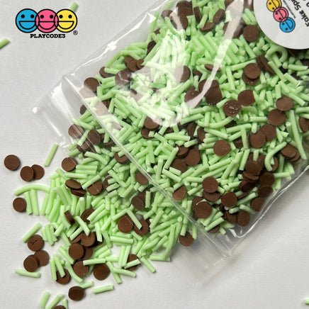 Mint Chocolate Chip Ice Cream Mix Fake Clay Sprinkles Decoden Confetti Jimmies Sprinkle