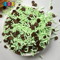 Mint Chocolate Chip Ice Cream Mix Fake Clay Sprinkles Decoden Confetti Jimmies Sprinkle