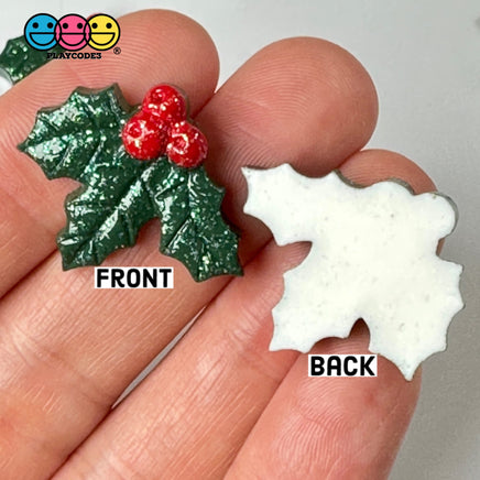 Mistletoe Christmas Flat Back Charms Glitter Cabochons 10 Pcs Playcode3 Llc Charm