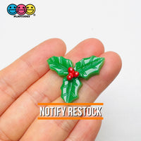 Mistletoe Flatback Charm Christmas Holy Leaves Resin Home Décor Accessories Cabochons 10pcs Charm