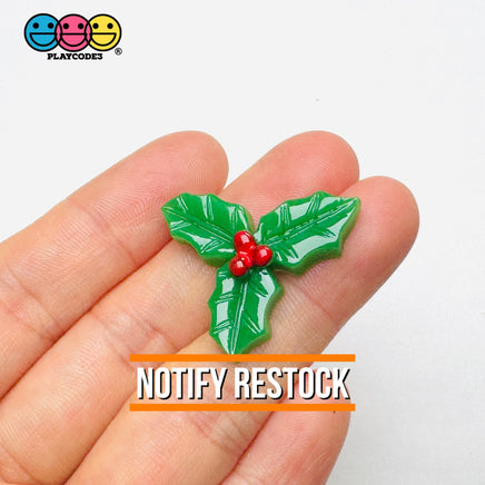 Mistletoe Flatback Charm Christmas Holy Leaves Resin Home Décor Accessories Cabochons 10pcs Charm