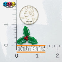 Mistletoe Flatback Charm Christmas Holy Leaves Resin Home Décor Accessories Cabochons 10pcs Charm