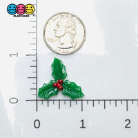 Mistletoe Flatback Charm Christmas Holy Leaves Resin Home Décor Accessories Cabochons 10pcs Charm