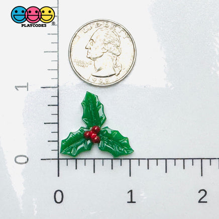 Mistletoe Flatback Charm Christmas Holy Leaves Resin Home Décor Accessories Cabochons 10pcs Charm
