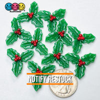 Mistletoe Flatback Charm Christmas Holy Leaves Resin Home Décor Accessories Cabochons 10pcs Charm