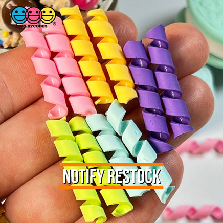 Mixed Colors Curls Fake Candy Charm Cabochon Polymer Clay Bake Decoden 5 20 Pcs