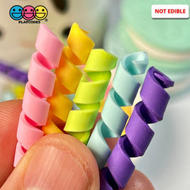 Mixed Colors Curls Fake Candy Charm Cabochon Polymer Clay Bake Decoden 5 20 Pcs