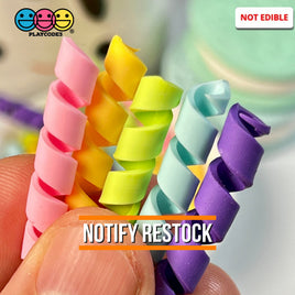 Mixed Colors Curls Fake Candy Charm Cabochon Polymer Clay Bake Decoden 5 20 Pcs