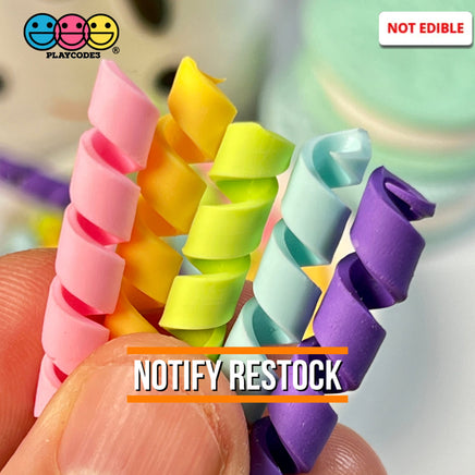 Mixed Colors Curls Fake Candy Charm Cabochon Polymer Clay Bake Decoden 5 20 Pcs