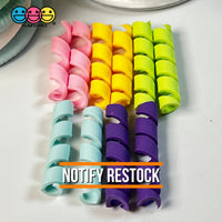 Mixed Colors Curls Fake Candy Charm Cabochon Polymer Clay Bake Decoden 5 20 Pcs