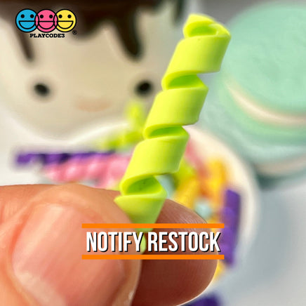 Mixed Colors Curls Fake Candy Charm Cabochon Polymer Clay Bake Decoden 5 20 Pcs